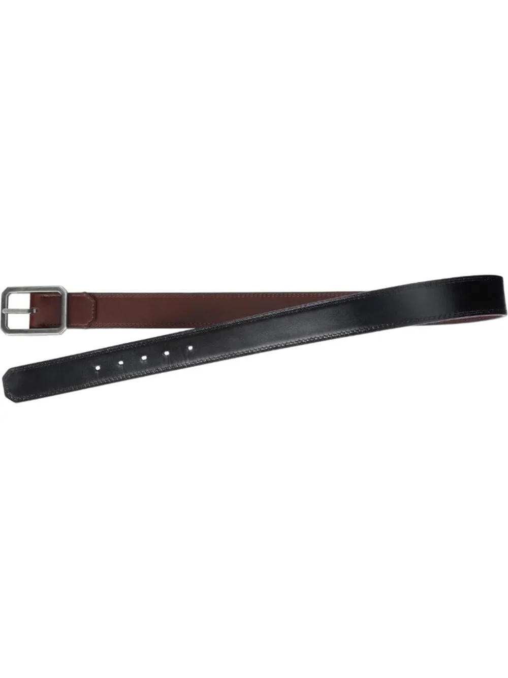 Stylish Leather Reversible Belt with Center Bar Buckle for Men - Versatile